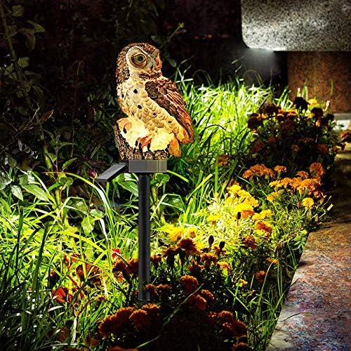 Owl соларна LED светло Градина Соларна светлина на отворено декорација смола купка градинарски тревник патека двор декорација