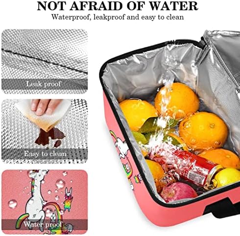 Еднорог розова торба за испорака на храна, изолирана торба за намирници | Двоен патент