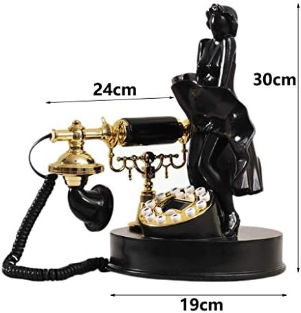 SJYDQ Антички телефон, фиксен дигитален гроздобер телефонски класичен европски ретро фиксна телефонска земја со висечки слушалки за хотелски