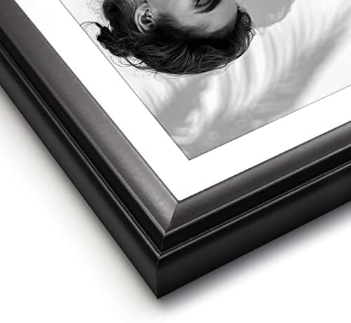 Twing Black 8x10 Frame Set од 6, прикажете слики 5x7 со мат или 8x10 без мат, рамка за колаж со фото за приказ на wallидови или таблети,