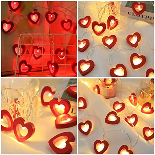 Тофику Ден на вinesубените Ден дрвени светла на срцеви жици 20 светла 3М LED самовила светла што висат дрво Loveубовни светла ламба батерија оперирана декорации за ден на