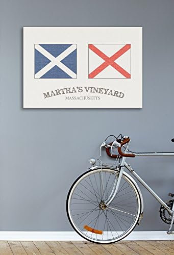 Студената индустрија на лозјето на Марта Наутички знамиња Canvas Wallидна уметност, 24 x 30, дизајн на уметникот Дафне Полсели