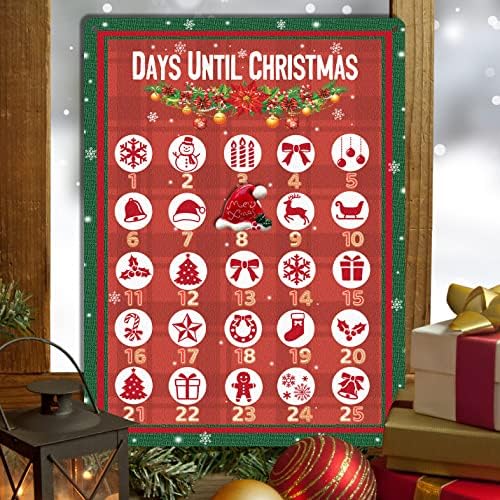 Божиќен Календар За Доаѓање 2022 Божиќен Календар За Одбројување,Одбројување До Божиќни Украси Знак Од Калај Метал, Висечки Декор За Одмор На Домашен Ѕид, Рустикален