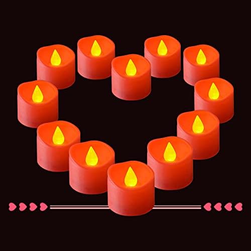 Pchero 12 пакувања LED чајни светла свеќи, треперење на безмилосна батерија со лажни свеќи, декорација за венчавки за вештерки за Ноќта