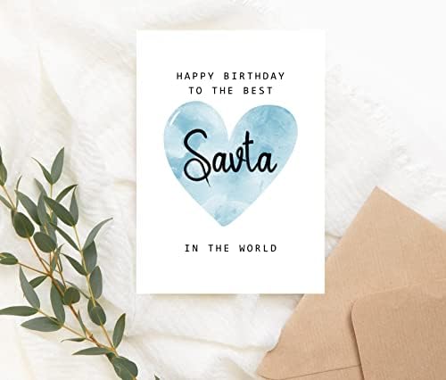 Moltdesigns Среќен роденден на најдобрата Сава во светската картичка - картичка за роденден на Сава - картичка Сава - Подарок за Денот на таткото - Среќен роденден картичк