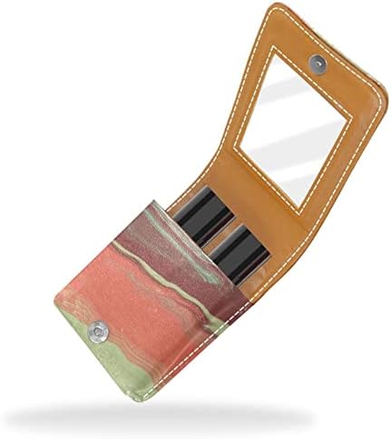 Кармин за шминка ОРИУКАН торба ЗА кармин со огледало пренослив торбичка за складирање кармин организатор за складирање на сјај за усни, Црвено