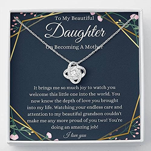 Накит за картички за пораки, рачно изработен ѓердан- Персонализиран подарок Loveубов, на мојата ќерка за да стане подарок за мајка, подарок за раѓање на внук, ќерка по