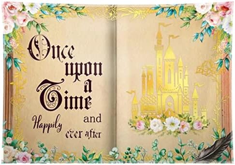 96x72inch ткаенина Еднаш, еднаш замокот замок цвет принцеза романтична приказна фотографија позадина бајки книги среќно некогаш после