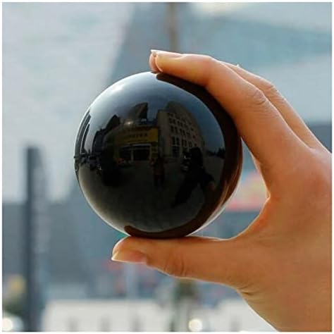 Нина Нугрохо 80мм Природна црна опсидијанска кристална сфера топка Реики лековито камен за фенгшуи дивинација дома декорација подарок што се одвива од злото среќа