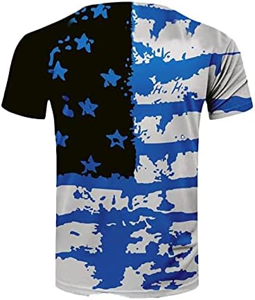 Starsвезди и ленти печати маичка за маички за мажи класично вклопување на екипаж Патриотски САД знаме на врвот војник со кратки ракави со кратки