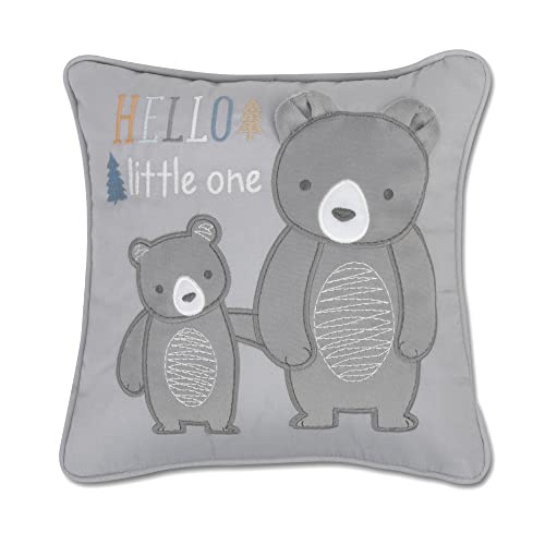 Венди Белисимо Супер меки декоративни перници + квадратни фрлаат перници за декор на расадник за бебиња - здраво малечка една мечка сива и морнарица