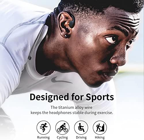 Безжични Слушалки За Спроводливост На Воздухот, Безболни Ултра Лесни Bluetooth 5.0 Спортски Слушалки, Вградени слушалки За Отворено Уво На Микрофон,