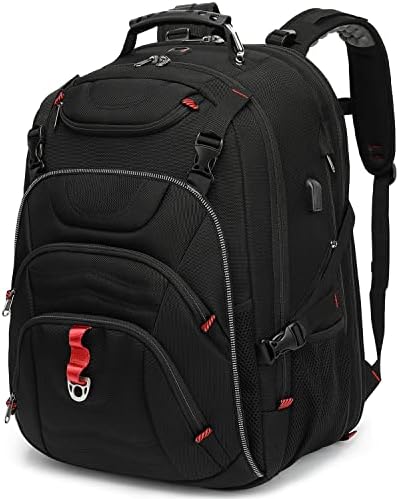 Yussue лаптоп ранец за мажи - ранец за патувања со USB пристаниште за полнење за дневни патувања и патувања -колеџ ранец мажи - подароци за мажи - водоотпорни - црно