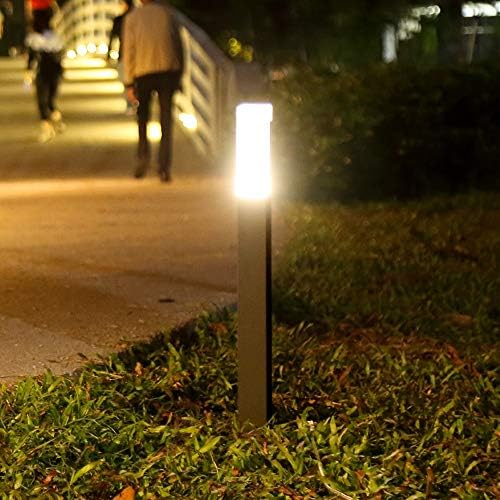 Обезбедени модерни минималистички градинарски ламби IP65 Надворешно водоотпорен пејзаж светло црн двор LED Bollard Lights Square Aluminum