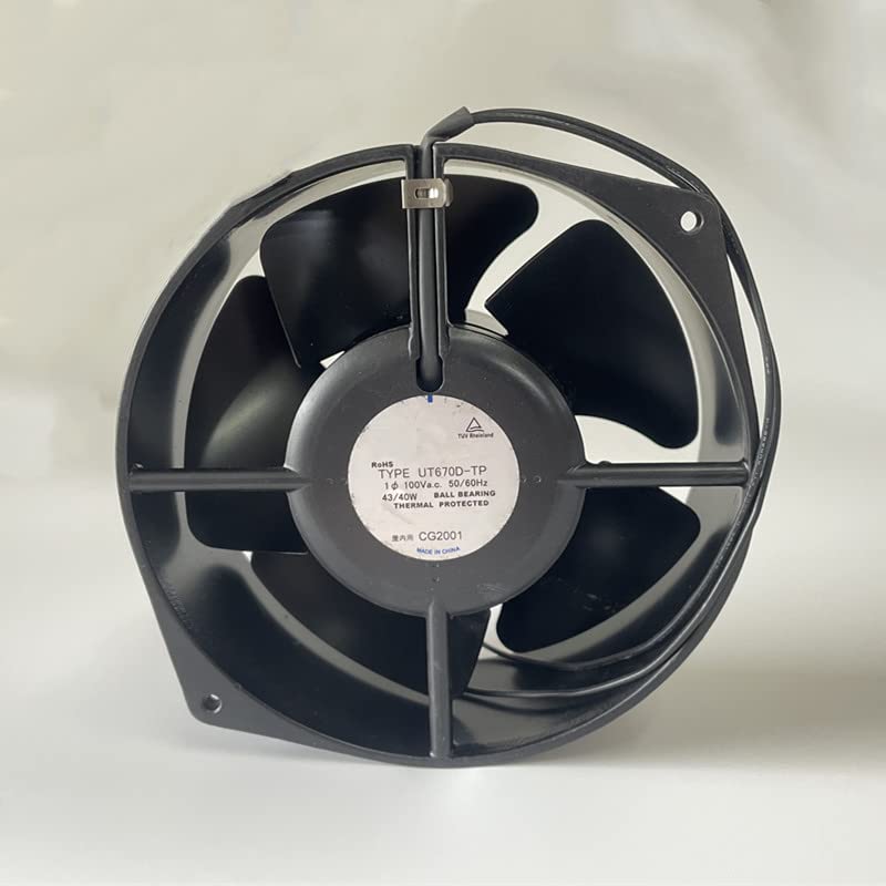 AC100V 43/40W UT670D-TP 17255 172mm 2-пински 2-пински вентилатор за ладење со висока температура со висока температура