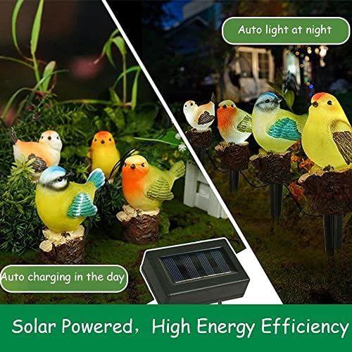 Gootool Solar Outdoor Водоотпорни светла за птици, LED сјајно пејзаж ламба жица, 4 во 1 животинска декоративна ламба погодна за дворна