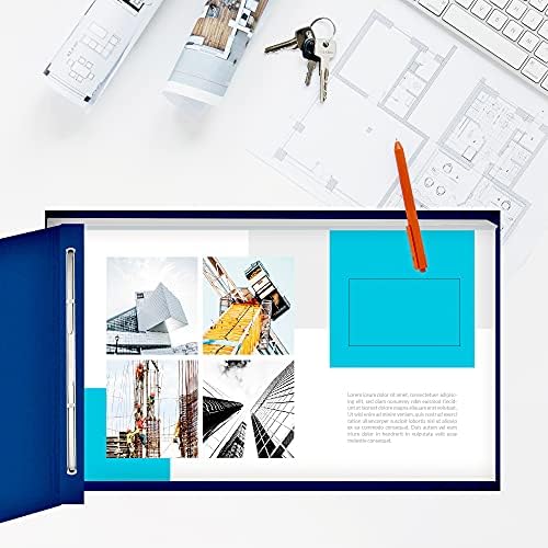 10 пакет од 11 ”x17” пејзаж за презентација на пејзажот, папка за врзивно средство, покритие за извештај за сина фиберборд со метални прицврстувачи за хартија за харт?