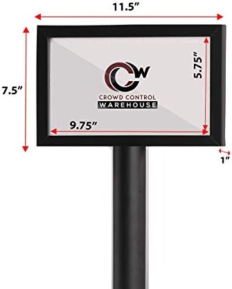 Рамка за знак на стоички подни знаци со наклонета база, хоризонтален челик од 7х11 инчи, црна прашок - серија CCW SFFS -100