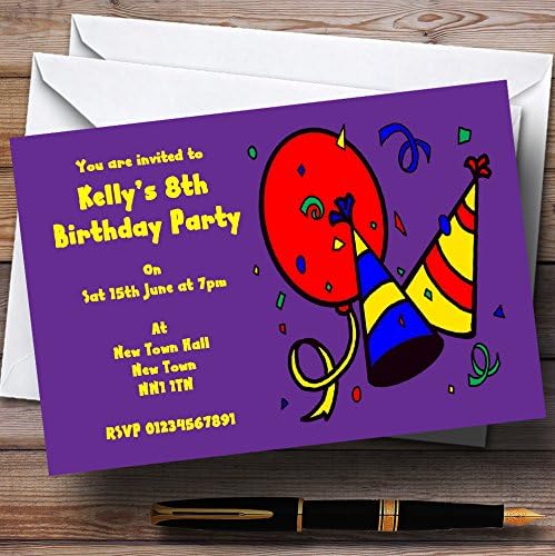 Картичка Зоолошката Градина Жолта Виолетова Партија Шапка Персоналните Партија Покани