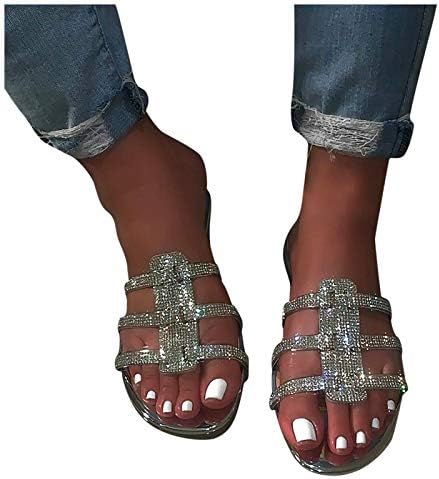 Флип апостолки за жени, 2021 година искра удобна рамна форма Сандал чевли лето плажа за патување мода римски чевли