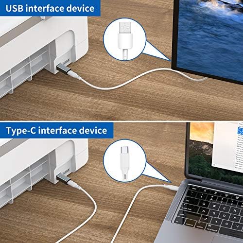 USB C Female to Printer Male Adapter , USB Type C to USB B Convert Connector Support Data Sync Compatible with Brother HP Canon Lexmark