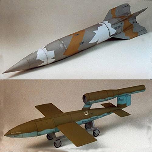 Текеин 1:24 Германски V1 и V2 ракети 3Д модел на симулација на симулација на борбена воена наука Изложба модел