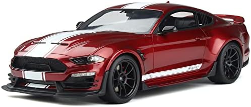 GT Spirit 2021 Shelby Super Snake Coupe Red Metallic со бели ленти 1/18 Model Car GT397