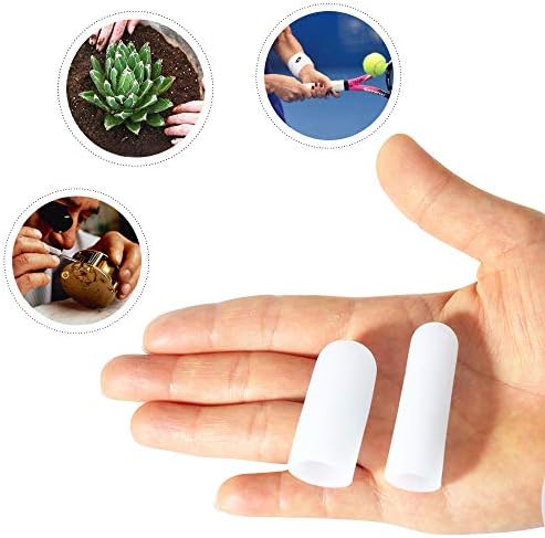 Заштитувачи на силиконски прсти на Hioioih 10 пакувања, гел прсти и заштитник, олеснување од болка на прсти, испукани, артритис