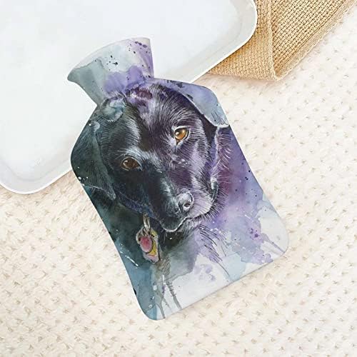 Лабрадор лабораторија ретривер куче уметност со топла вода шише симпатична гумена топла вода торба со покривка за олеснување на болката топла
