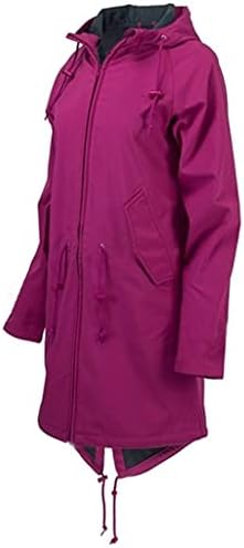 Женска јакна за дожд плус големина долга мантил со лесен качулка водоотпорни јакни со џебови со џебови