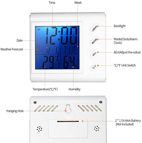 WALNUTA Lcd Дигитален Внатрешен Термометар Хигрометар Собна Температура, Високопрецизен Термометар И Хигрометар Со Задно Осветлување