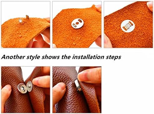 Ztian 50 комплети 14мм Златно магнетно копче за копче за прицврстување одлично за шиење занаетчиски кожни облеки чанти со мијалник никел)