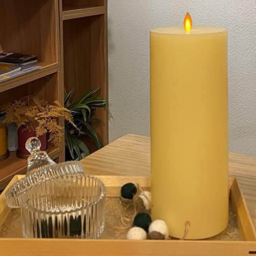 Рамномерна безмилосна свеќа 2 пакет Реална вештачка пламен Класична столб од столб, подвижни светла управувани со батерија со пламен со