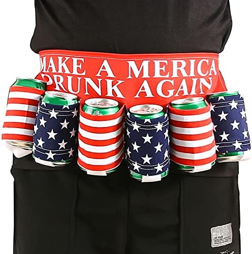 Jysiliyh Американски патриотски пијалок пиво појас, новини во САД, држач за пиво, пиво, може да пие појас