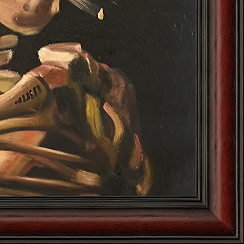 Ла пастише череп на скелет со запалена цигара со грчка рамка за вино, 25 x 29