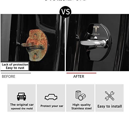 Yjmotor fit -2023 Tesla Model 3 Car Dorch Cover Cover Заштитник за модел y врата за стоп на вратата со стража од не'рѓосувачки челик TASLA