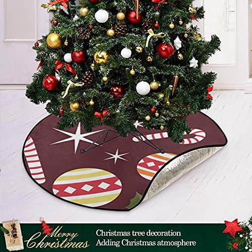 Среќен Божиќ Бонбони Елка Мат Водоотпорен Дрво Стојат Лента Мат Тепих Под Елка Додаток За Заштита На Подот Одмор Дома Снабдување 28
