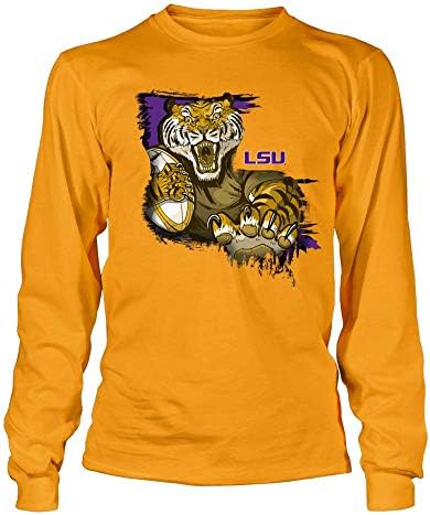 Fanprint LSU Tigers Hoodie - Зад државната мапа - Тигар внатре