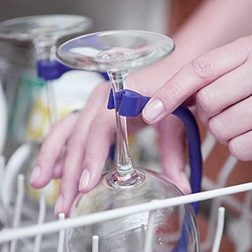 Hjyzy 8 парчиња силиконски вино стаклена решетка силиконска машина за миење садови за миење садови за миење садови за миење садови