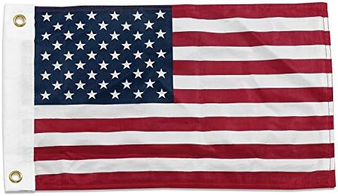 Трговски ветрови 12x18 12 x18 САД Американски 50 starвездени мотоцикли со знаме на знамето на бродот, свилен полиестер премиум отпорен