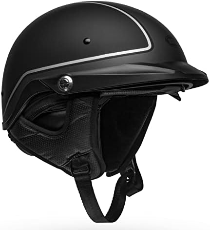 Шлемот за моторцикли со моторцикли на „Bell Pip“ Unisex -Adult Cruiser - закачен мат црна/сива/голема