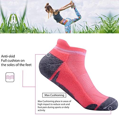 Sportsојни женски атлетски глуждови спортски трчање со ниско сечење на табулаторот со ниско сечење чорапи 6 пакувања