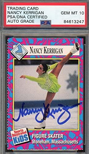 Ненси Кериган автограмираше во 1993 година Sports Illustrated Kids Потпишана картичка PSA Auto 10