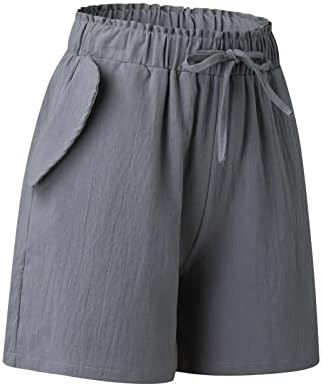Миашуи Панталони за спиење за жени летни основни лабави удобни шорцеви цврсти еластични половини обични панталони со 4xL тренингот