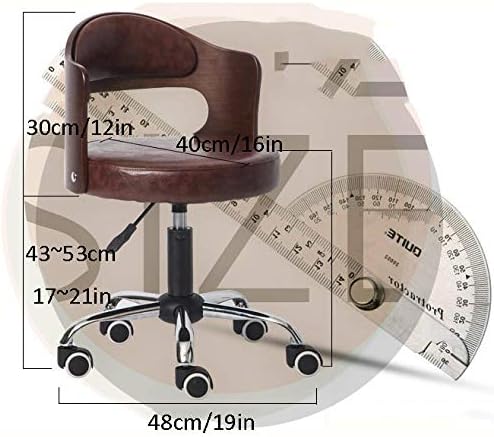 Столче за нокти со тркала ， тркалезна прилагодлива столица со виолетово седиште за постелнина ， прилагодлива висина 43-53 см ， Поддржана тежина