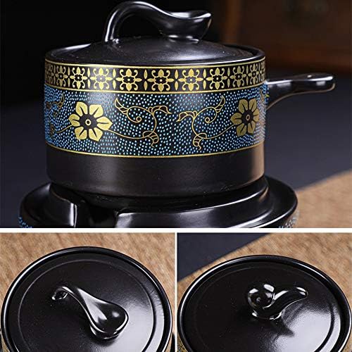 Fanquare Кинески керамички чај кунгфу чај, полуавтоматски чајник од камена мелница со цедалка, услуга за црн чај за возрасни