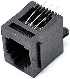 Willwin 20pcs црна пластика 180 степени RJ12 6P6C мрежен модуларен приклучок за приклучок PCB