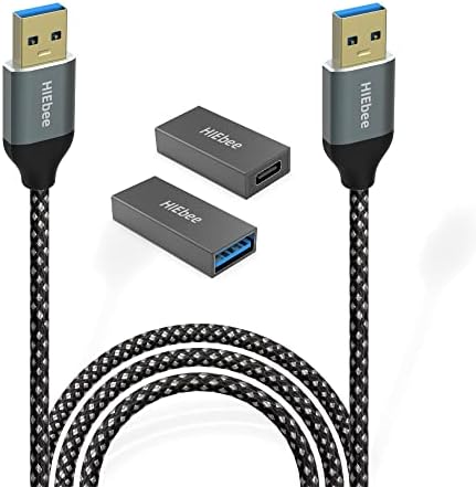 Hiebee USB 3.0 до USB 3.0 кабел 3ft продолжено кабел, USB A до женски адаптер, USB женски до тип Ц женски адаптер 3 во 1 брз трансфер на податоци