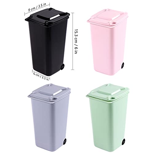 Кисангел 4 Пакет мини ѓубре со конзерви со сет на капаци, десктоп отпадоци за отпадоци за отпадоци за отпадоци за отпадоци за домашно