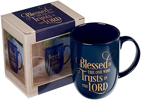 Христијански уметнички подароци Керамика Големо кафе и чај чаша за мажи и жени: Благословен е оној што верува - Еремија 17: 7 Инспиративен библиски